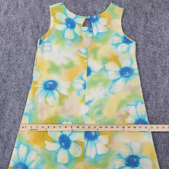 Vintage Jams World Dress Womens Medium Colorful Ivory Flower Sleeveless USA Made - Picture 6 of 16